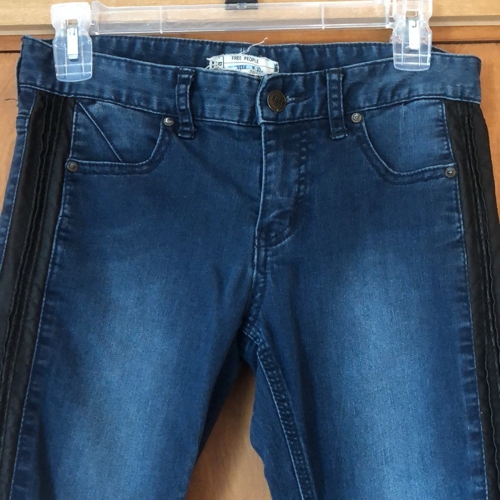 Free People faux leather striped jeans - Picture 6 of 10